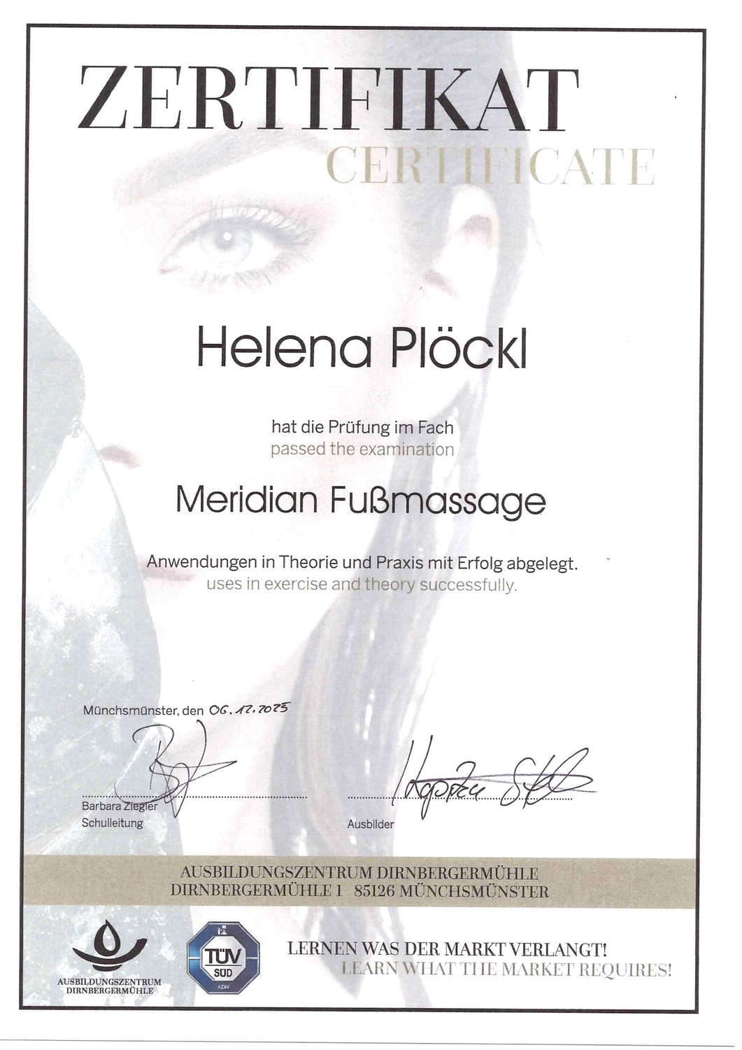  Helena Plöckl – Fußwerk - Zertifikat