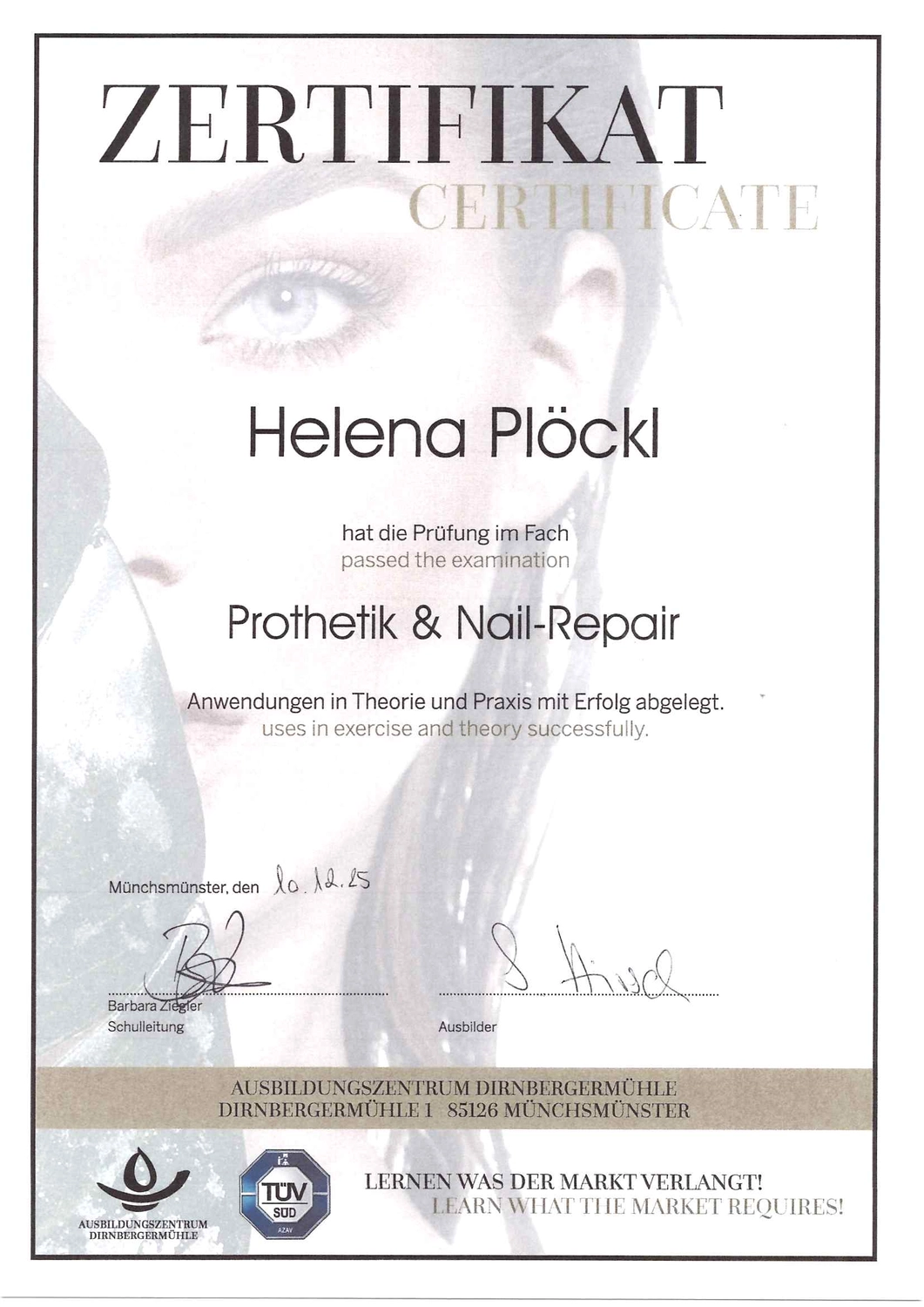  Helena Plöckl – Fußwerk - Zertifikat