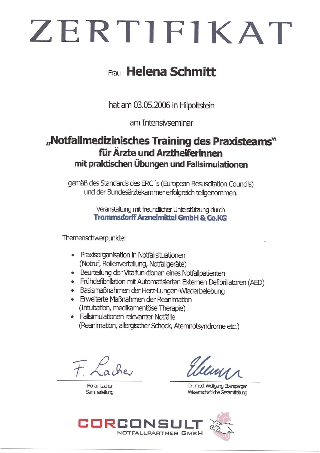  Helena Plöckl – Fußwerk - Zertifikat